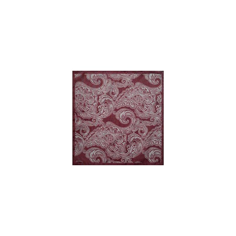 Pocket square CROATA Classic  Paisley Dark red  Silk 27%, Cotton 735  