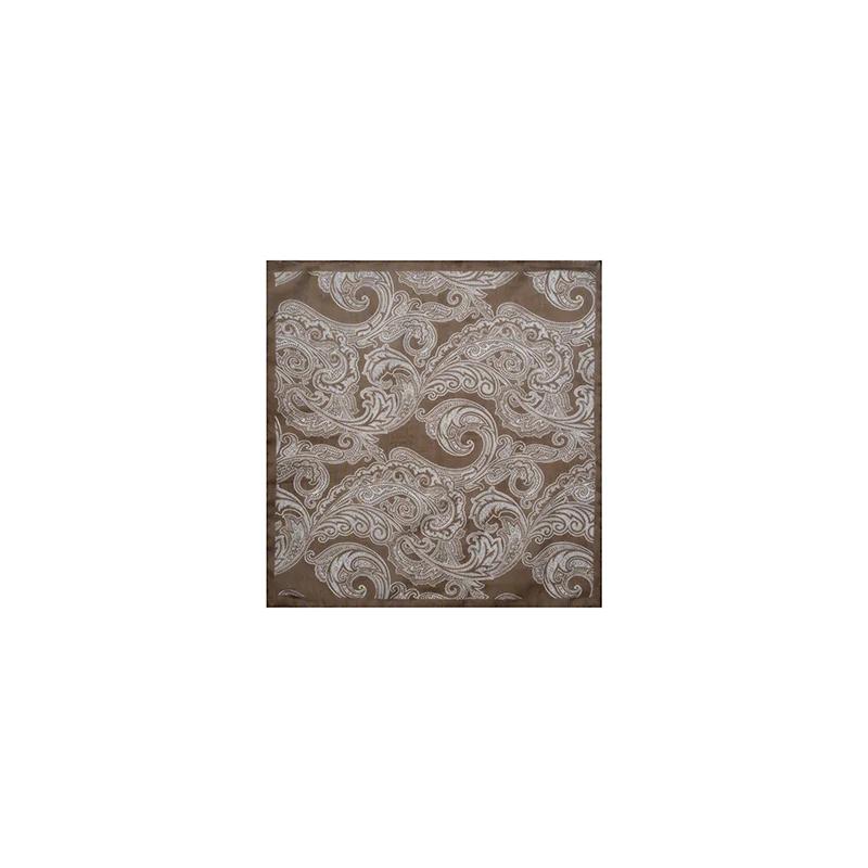 Pocket square CROATA Classic  Paisley Olive  Silk 27%, Cotton 735  