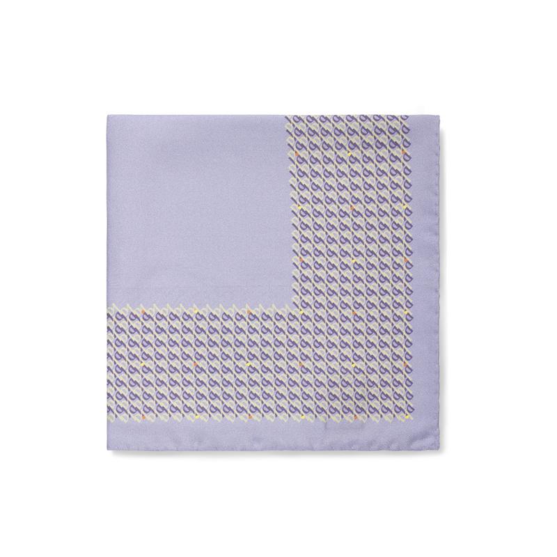 Pocket square CROATA Thematic  Glagolitic alphabet Lilac  Silk 100%  