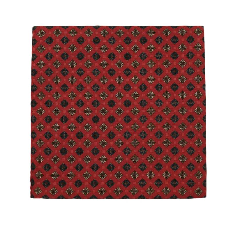 Pocket square CROATA Thematic  Braiding Red  Silk 100%  