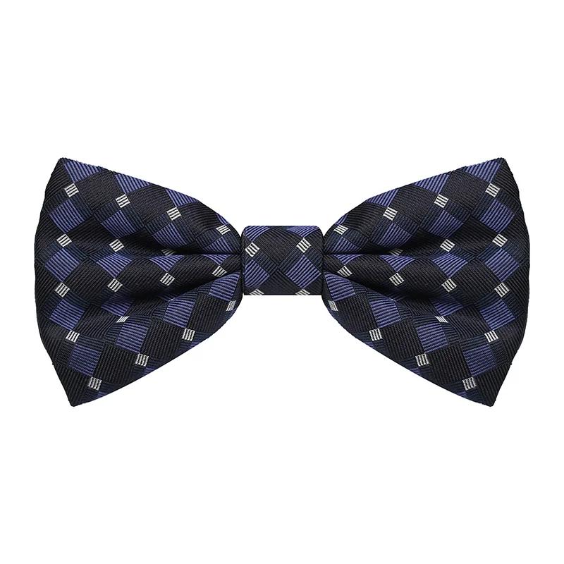 Bow tie CROATA Thematic  Squares Dark blue  Silk 100%  