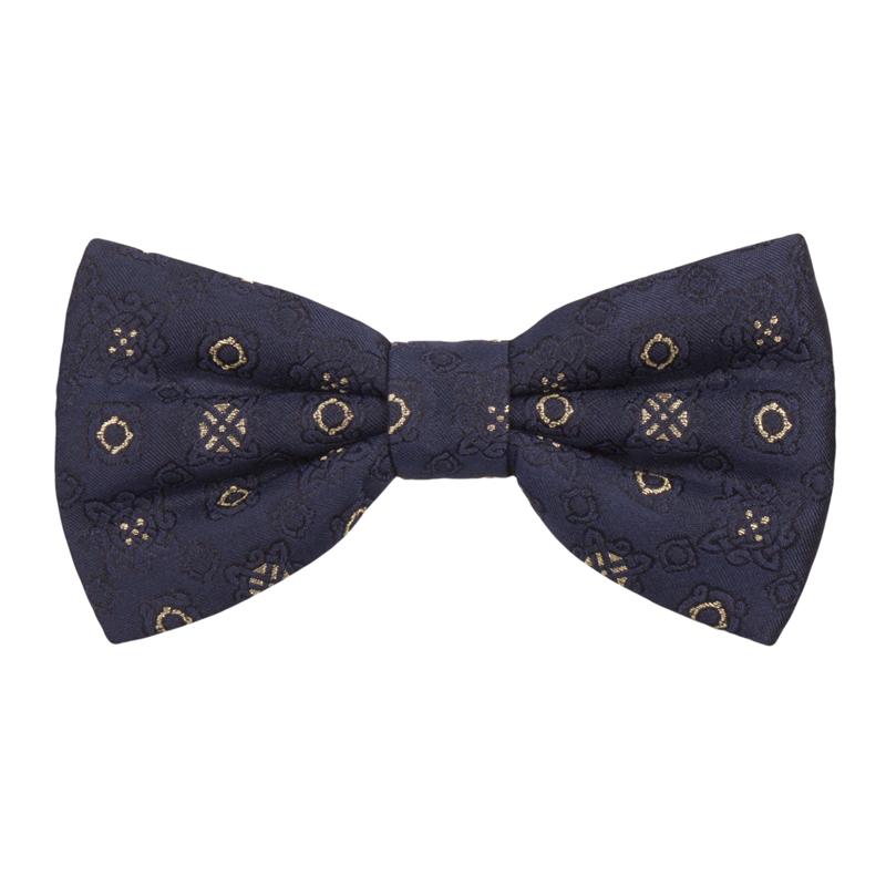 Bow tie CROATA AuHRum Thematic  Braiding Dark blue  Silk 80%, Golden laminated silk thread 20%  
