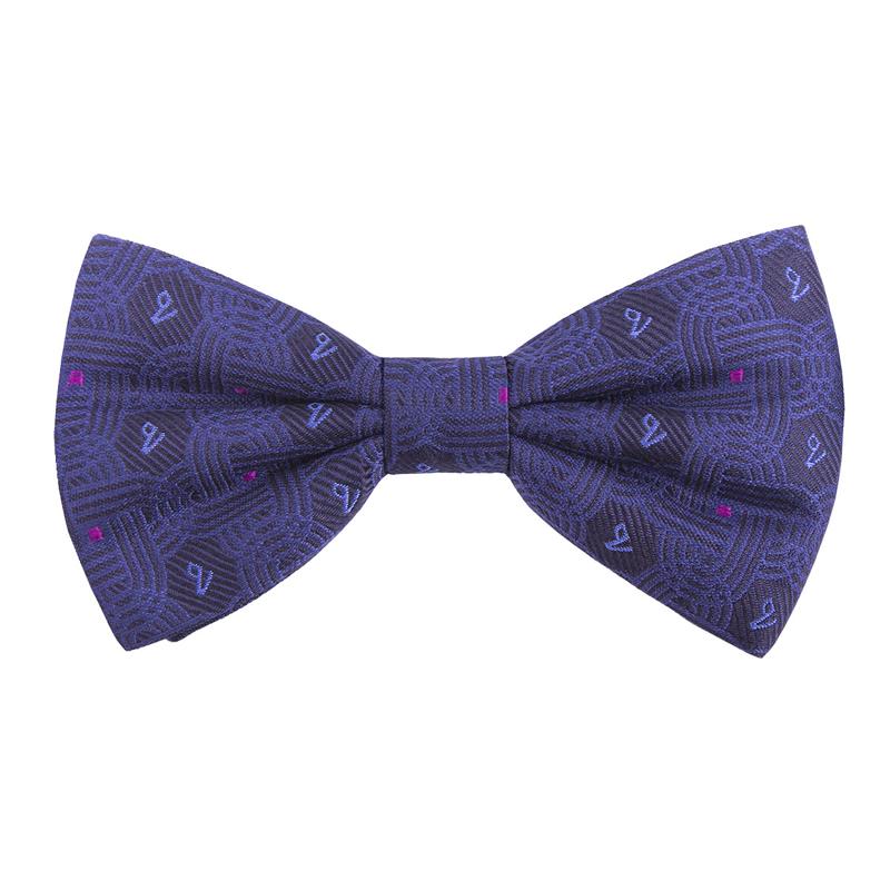 Bow tie CROATA Brijuni Thematic Pre-tied bow tie Braiding and glagolitic alphabet Blue  Silk 100%  