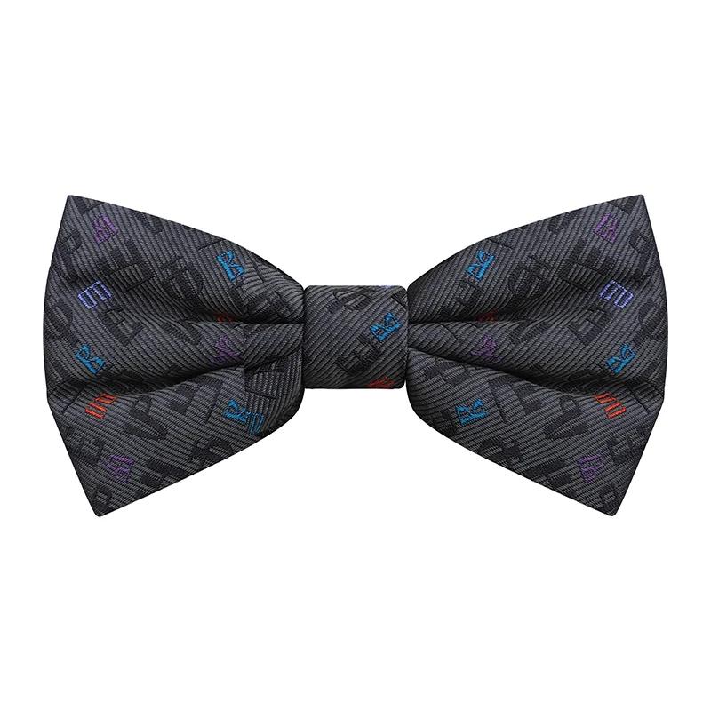 Bow tie Brijuni Thematic Pre-tied bow tie Glagolitic alphabet Grey  Silk 100%  