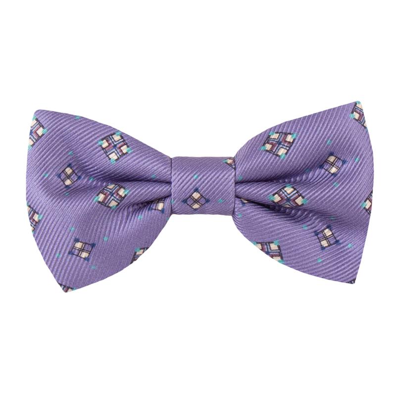 Bow tie CROATA Classic  Squares Lilac  Silk 100%  