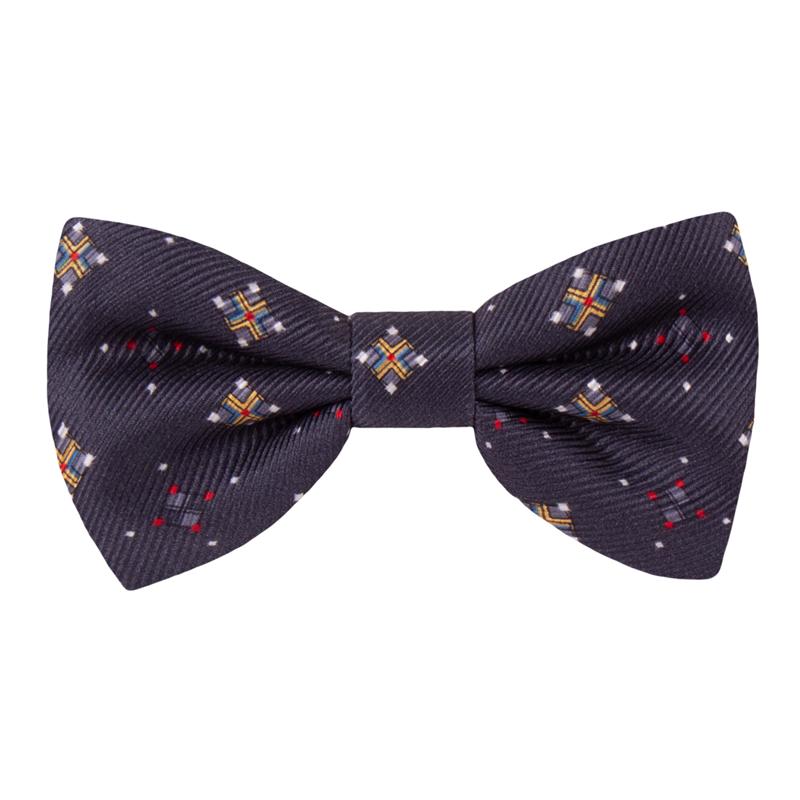 Bow tie CROATA Classic  Squares Anthracite  Silk 100%  