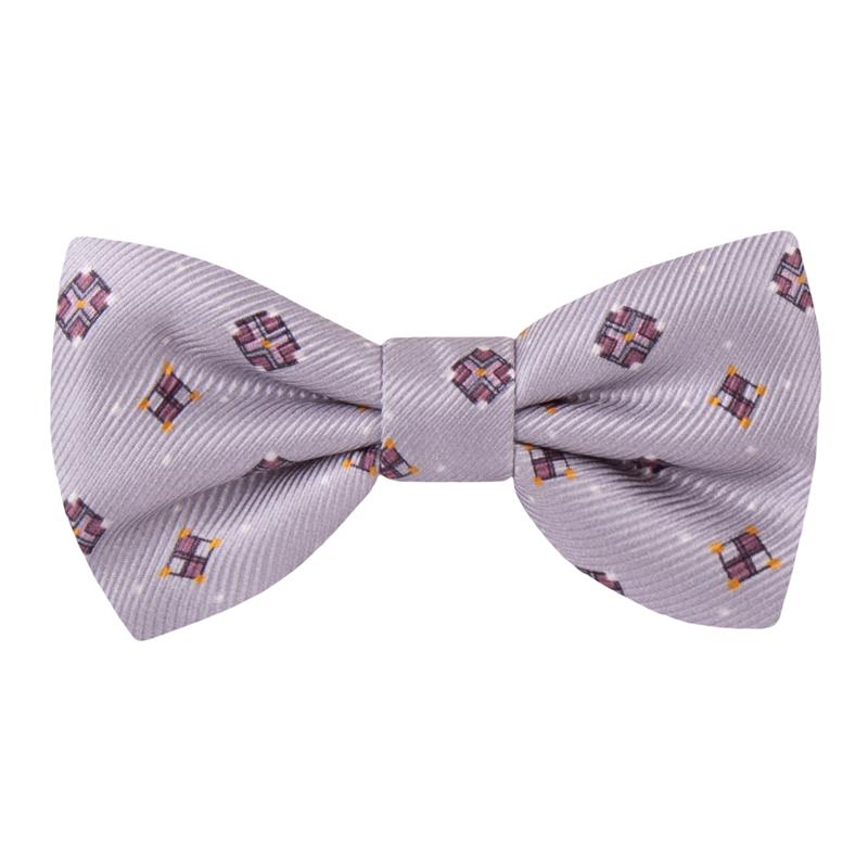 Bow tie CROATA Classic  Squares Light grey  Silk 100%  