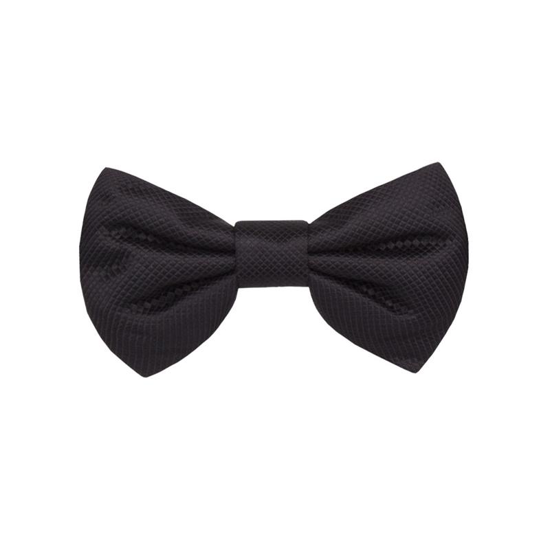 Bow tie kids CROATA Classic Kids Solid textured Black  Silk 100%  