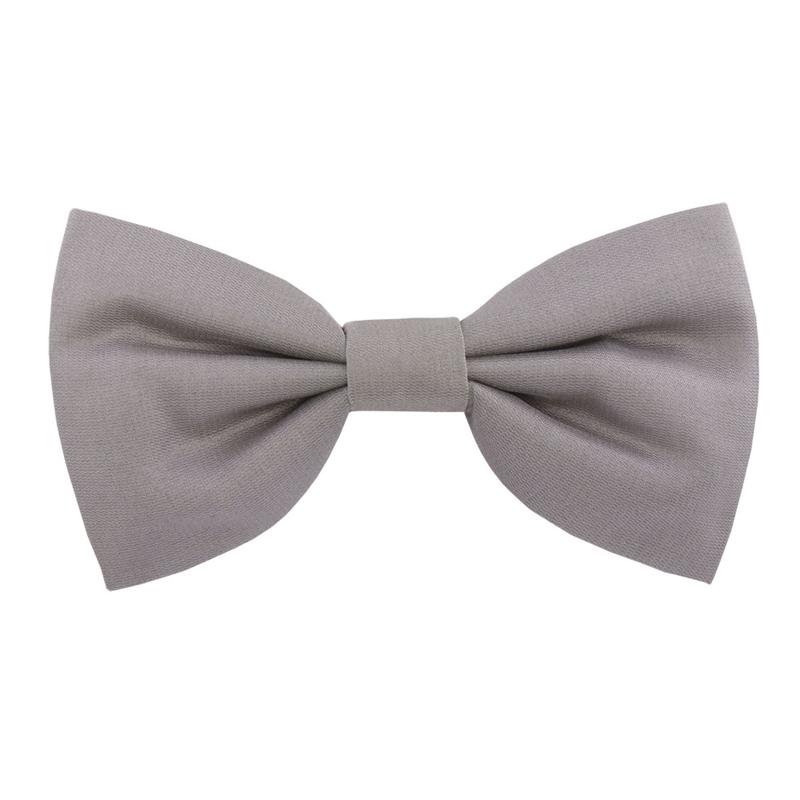 Bow tie CROATA Classic  Solid Light grey  Silk 100%  
