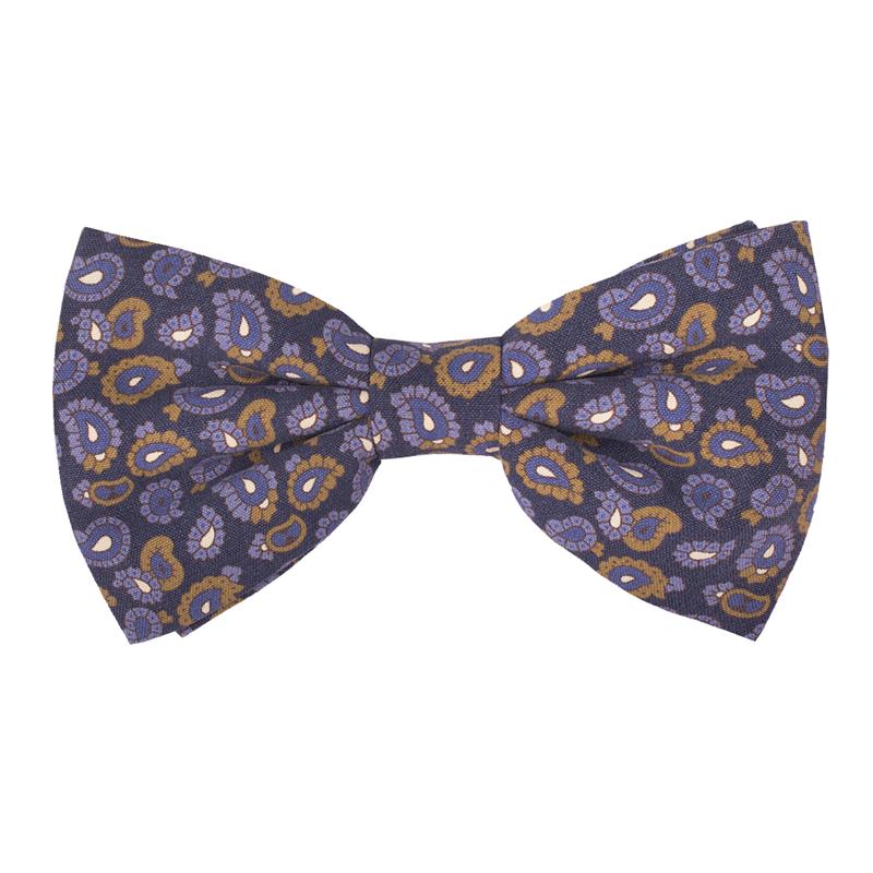 Bow tie CROATA Classic  Paisley Blue  Silk 100%  