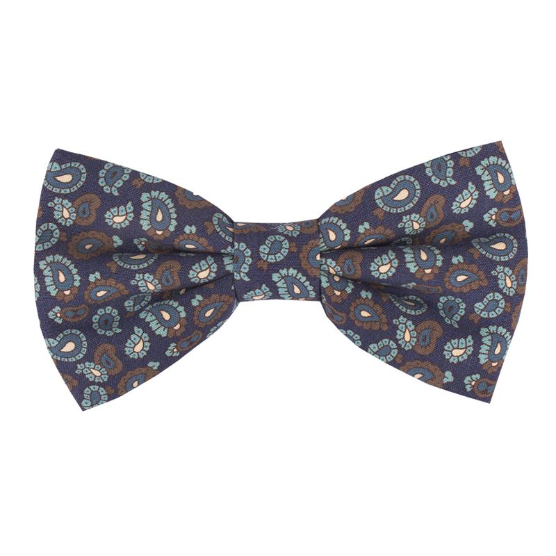 Bow tie CROATA Classic  Paisley Blue  Silk 100%  
