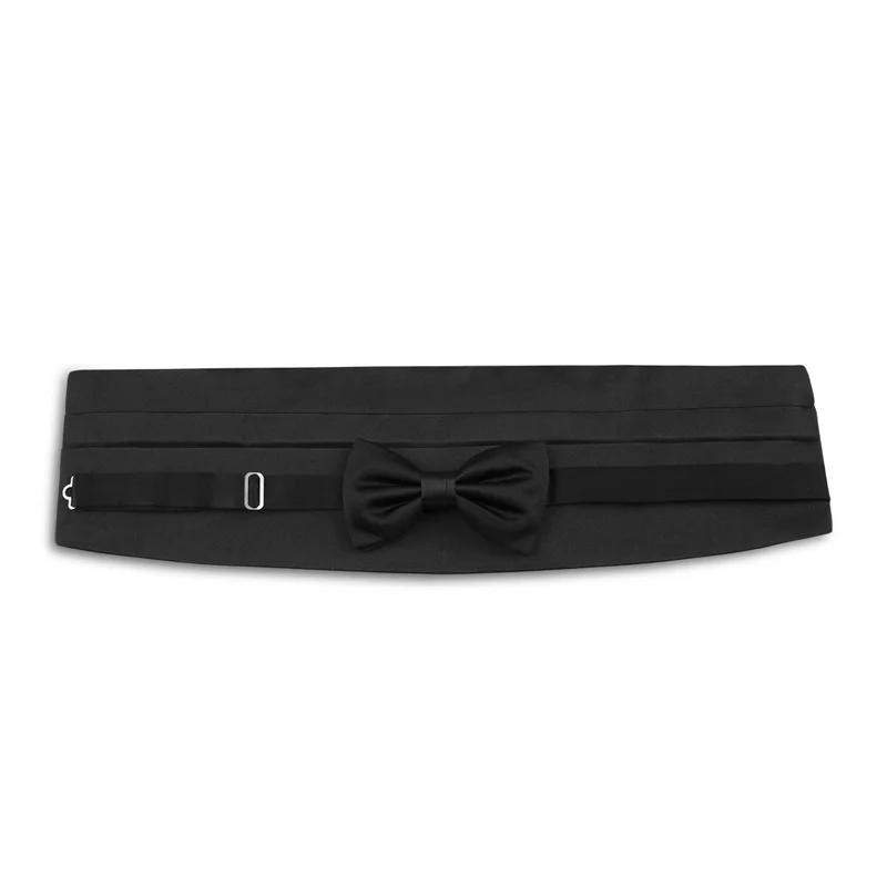 Bow tie and cummerbund set CROATA Classic  Solid Dark blue  Silk 100%  