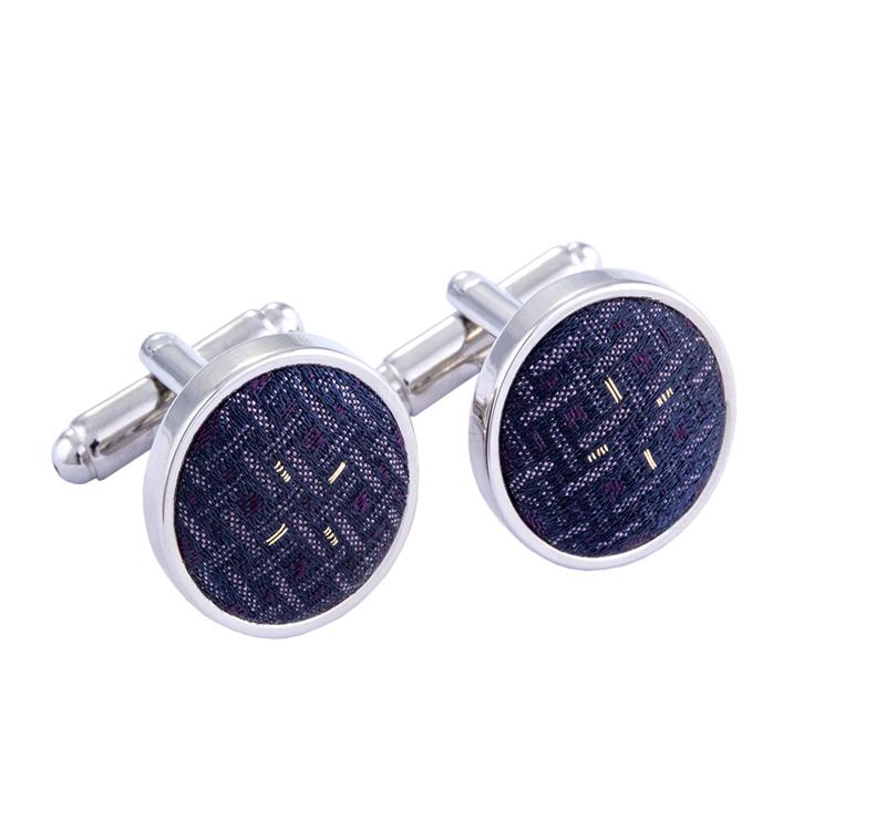 Cufflinks CROATA auHRum Thematic  Braiding Purple  Silk 87%,Metalized silk thread(gold)13%  