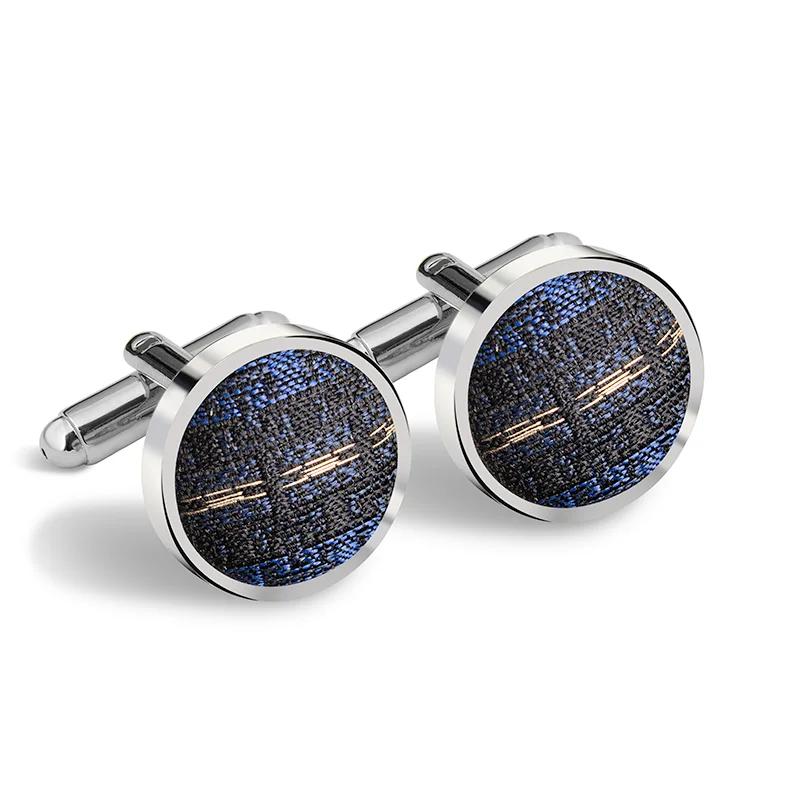 Cufflinks AuHRum Thematic  Glagolitic alphabet Dark blue  Silk 95%, Metalized fiber (gold)5%  
