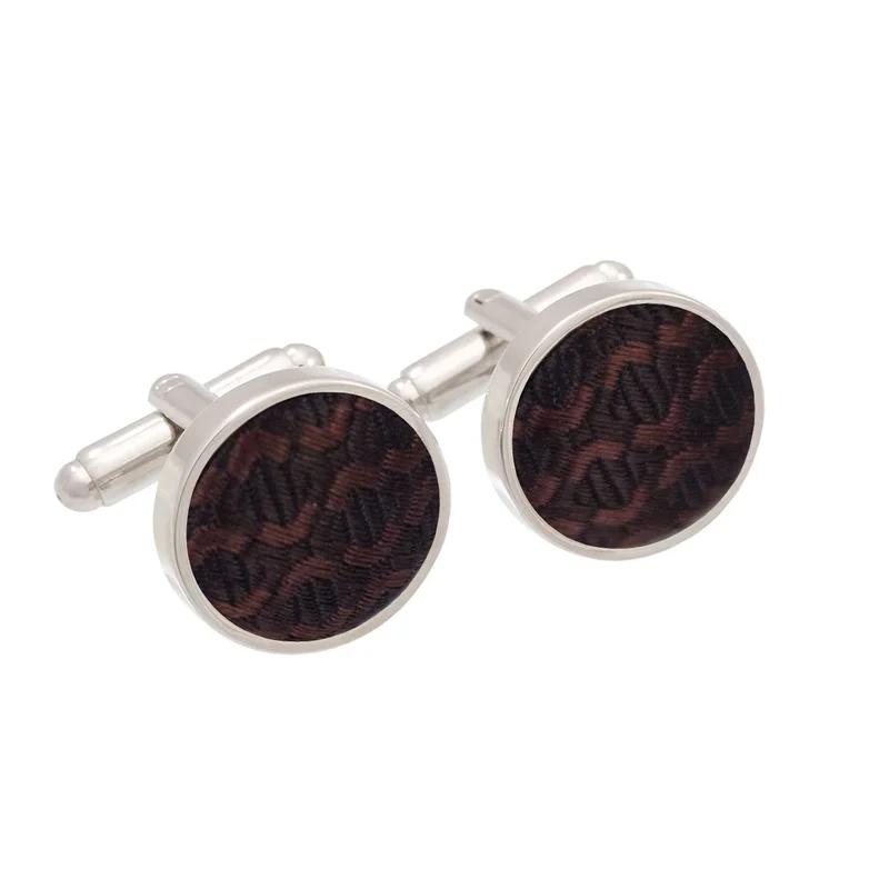 Cufflinks   Small shapes Dark brown  Silk 100%  