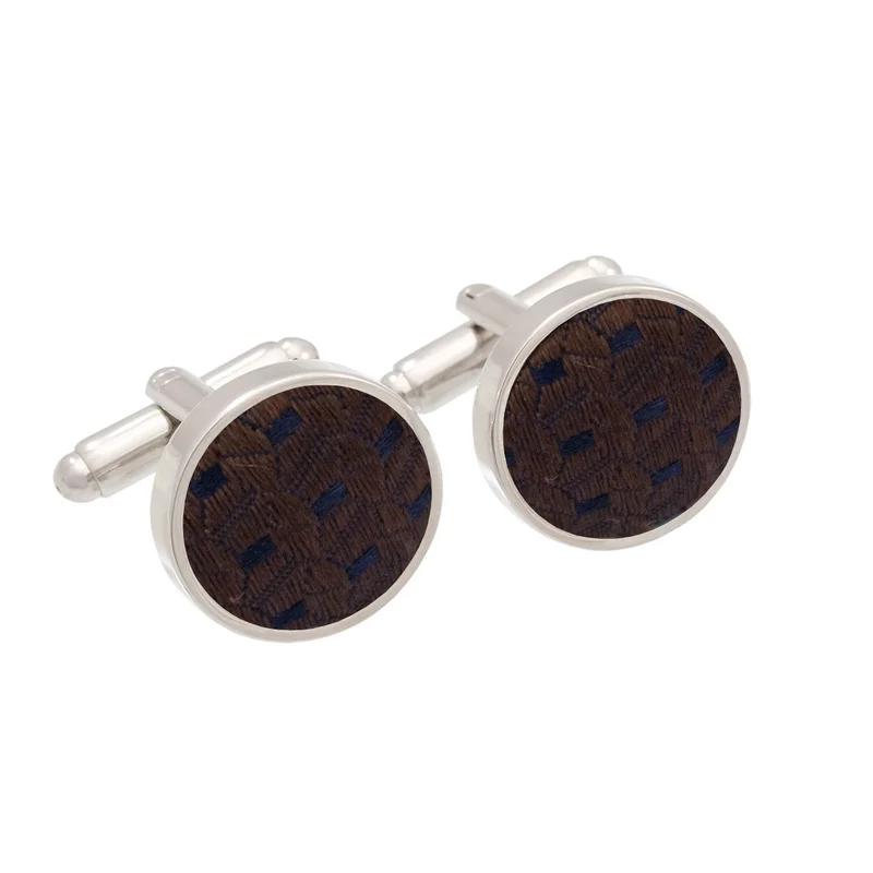 Cufflinks   Small shapes Dark brown  Silk 100%  