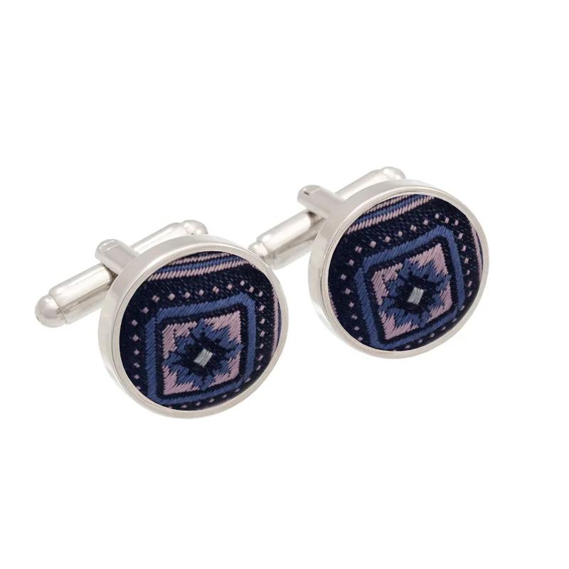 Cufflinks   Flora and Fauna Blue  Silk 100%  