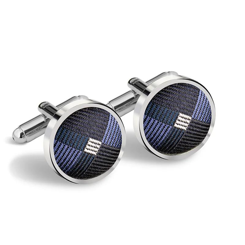 Cufflinks CROATA Thematic  Squares Dark blue  Silk 100%  