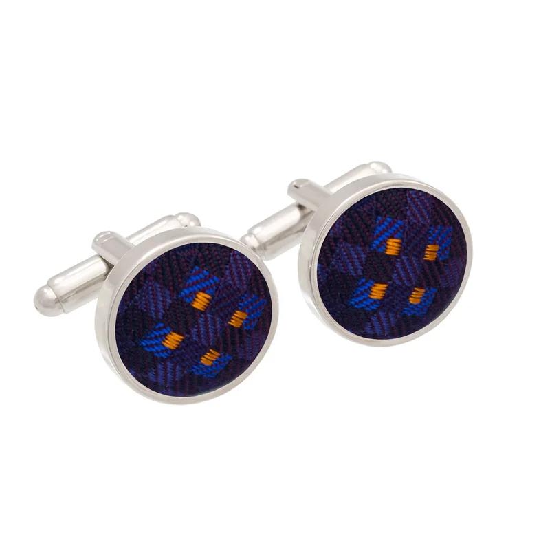 Cufflinks CROATA Thematic  Squares Dark blue  Silk 100%  