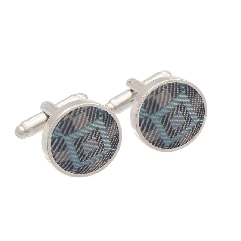 Cufflinks CROATA Thematic  Squares Light blue  Silk 100%  