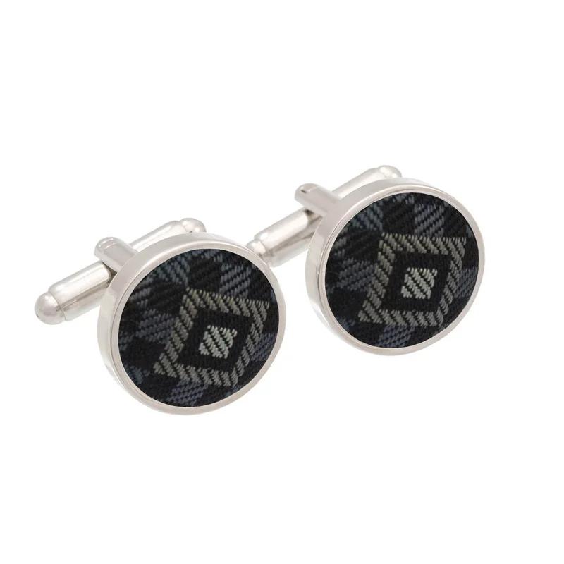 Cufflinks CROATA Thematic  Squares Grey  Silk 100%  