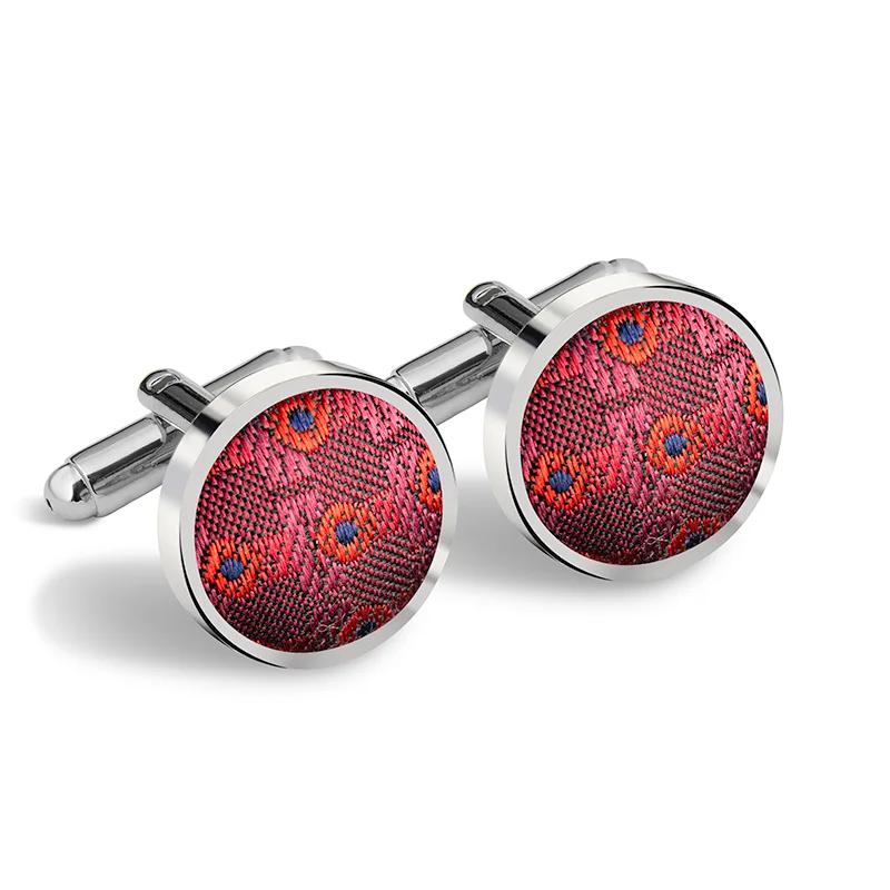 Cufflinks Thematic  Dots Wine red  Silk 100%  