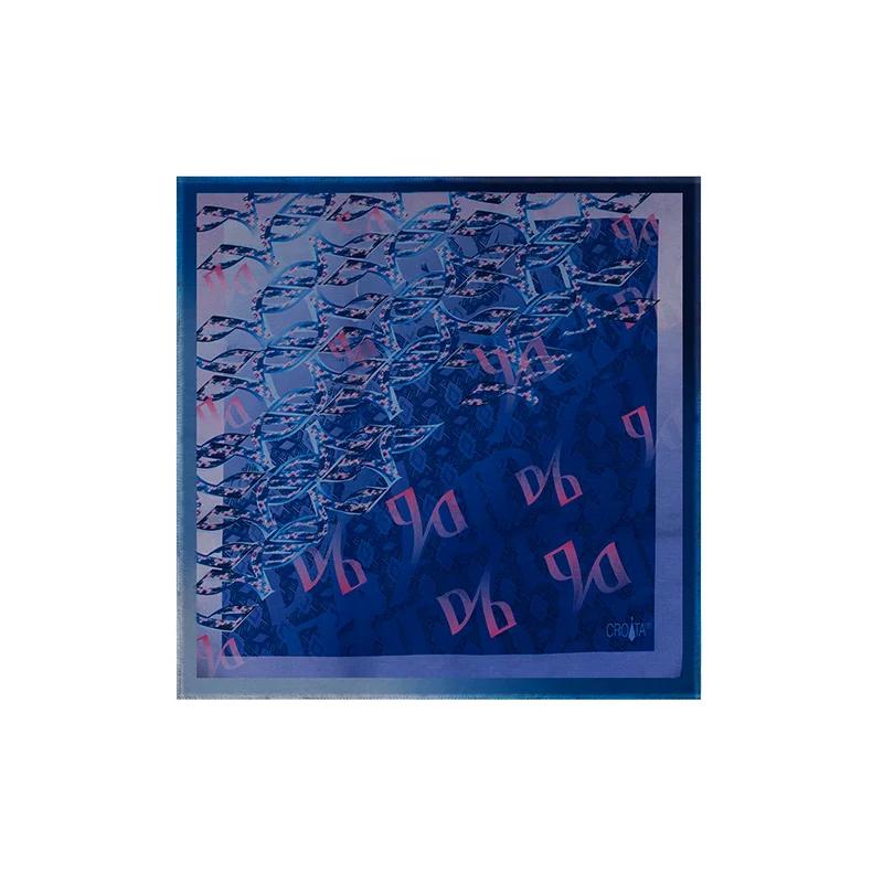 Small scarf Thematic  Glagolitic alphabet Purple  Silk 100%  