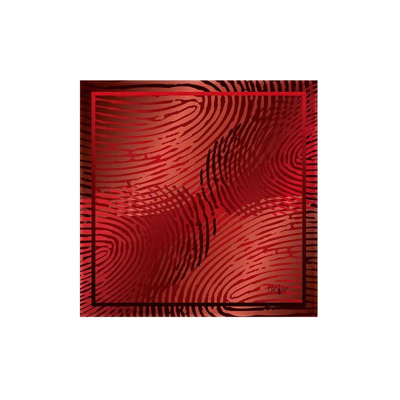 Small scarf CROATA Thematic  Fingerprints by Ivan Vučetić Red  Silk 100%  