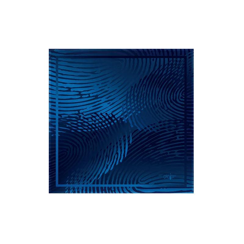 Small scarf CROATA Thematic  Fingerprints by Ivan Vučetić Blue  Silk 100%  