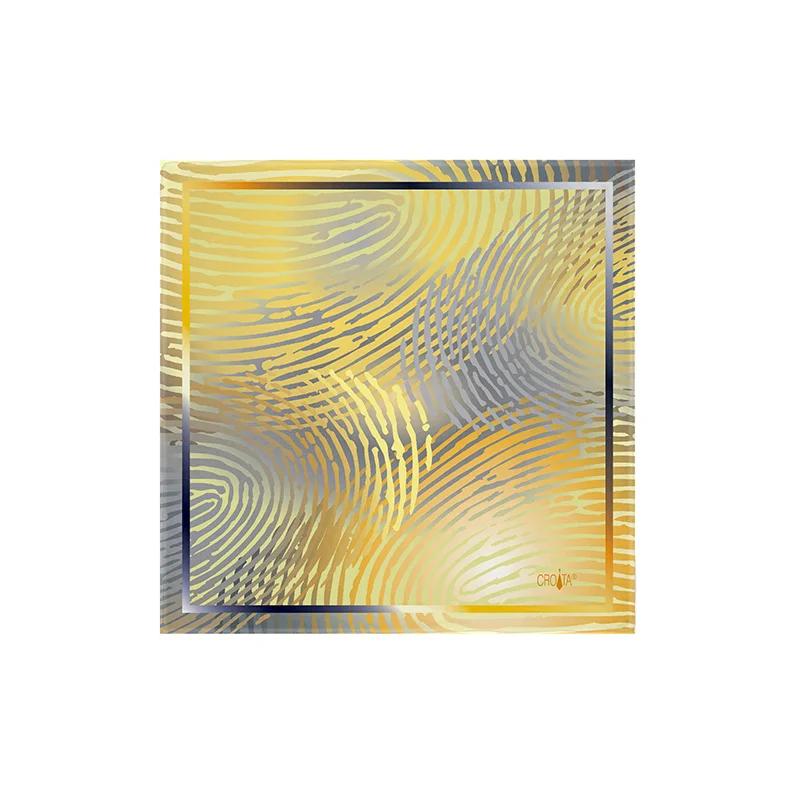 Small scarf CROATA Thematic  Fingerprints by Ivan Vučetić Yellow  Silk 100%  