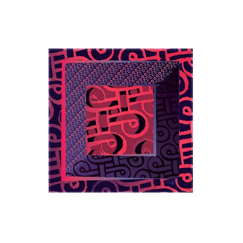 Small scarf CROATA Thematic  Braiding Blue  Silk 100%  