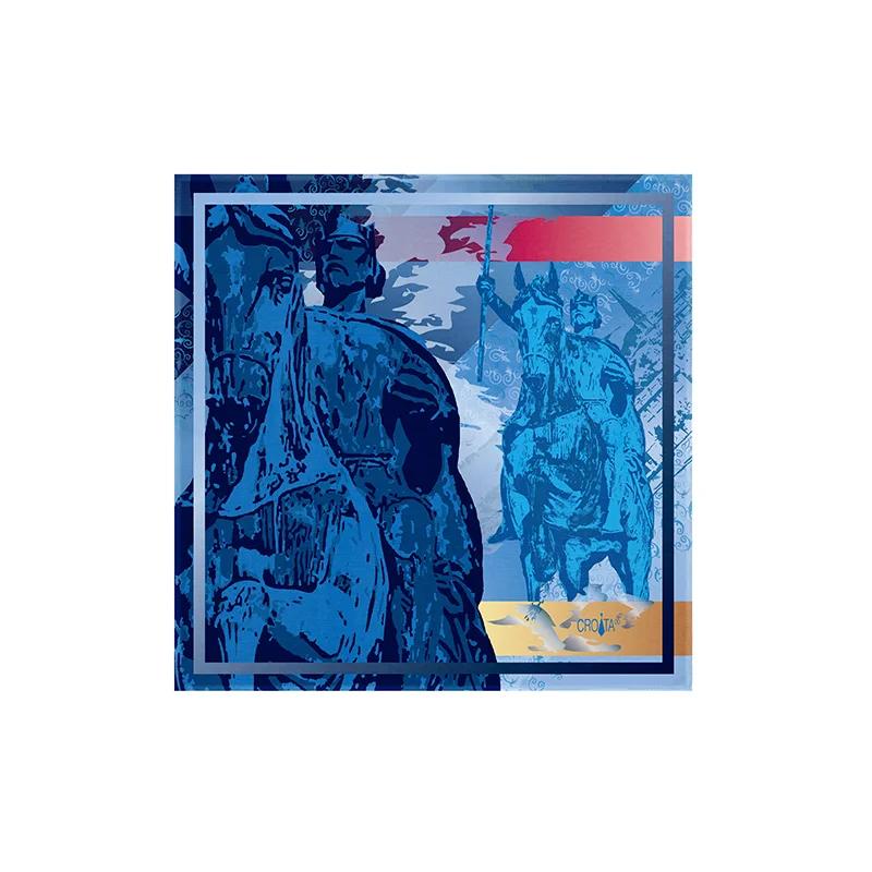 Small scarf CROATA Thematic   Light blue  Silk 100%  