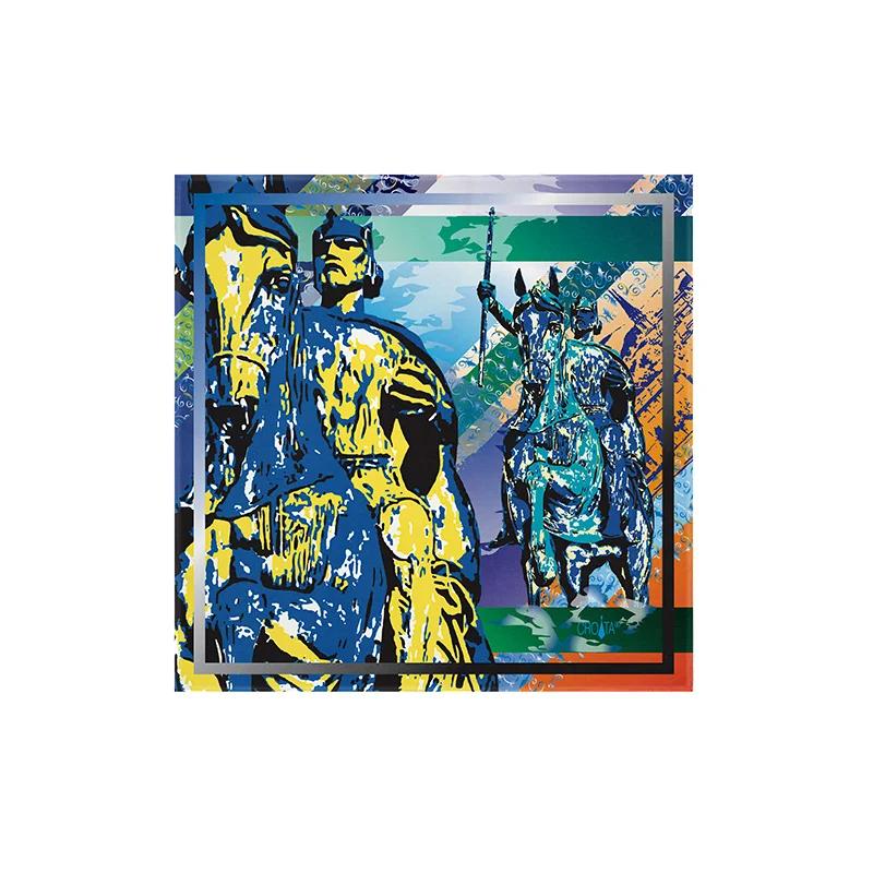 Small scarf CROATA Thematic   Blue  Silk 100%  