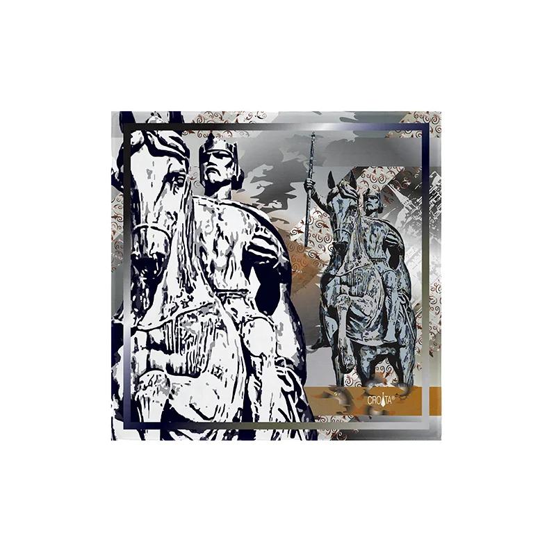 Small scarf CROATA Thematic   Light grey  Silk 100%  