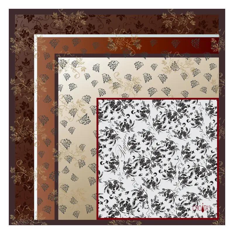 Small scarf CROATA Thematic   Brown  Silk 100%  