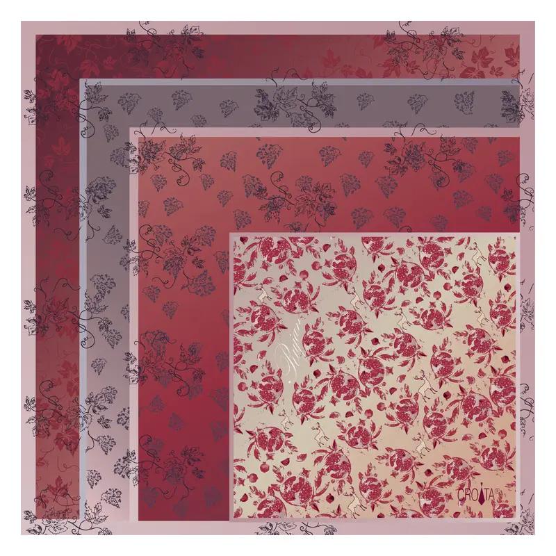 Small scarf CROATA Thematic   Wine red  Silk 100%  
