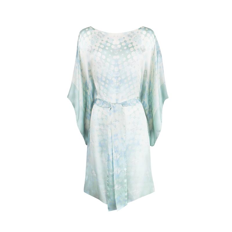 Kaftan CROATA Dubrovnik Thematic Semi-long Braiding Green  Silk 100%  