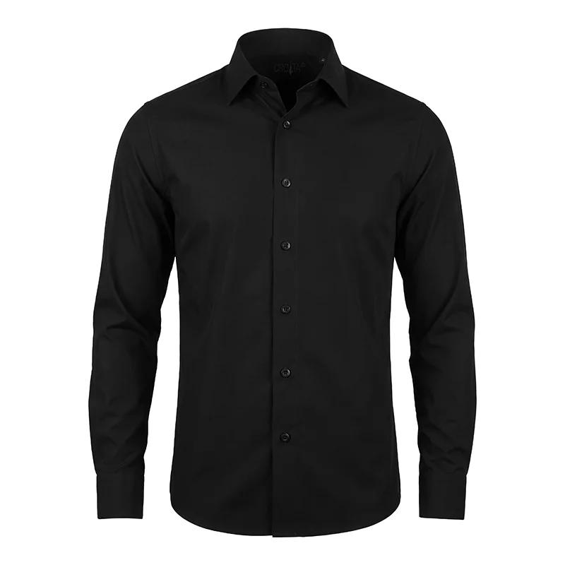 Dress shirt CROATA  Clasicum Classic Regular Solid Black  Cotton 100%  Long sleeve