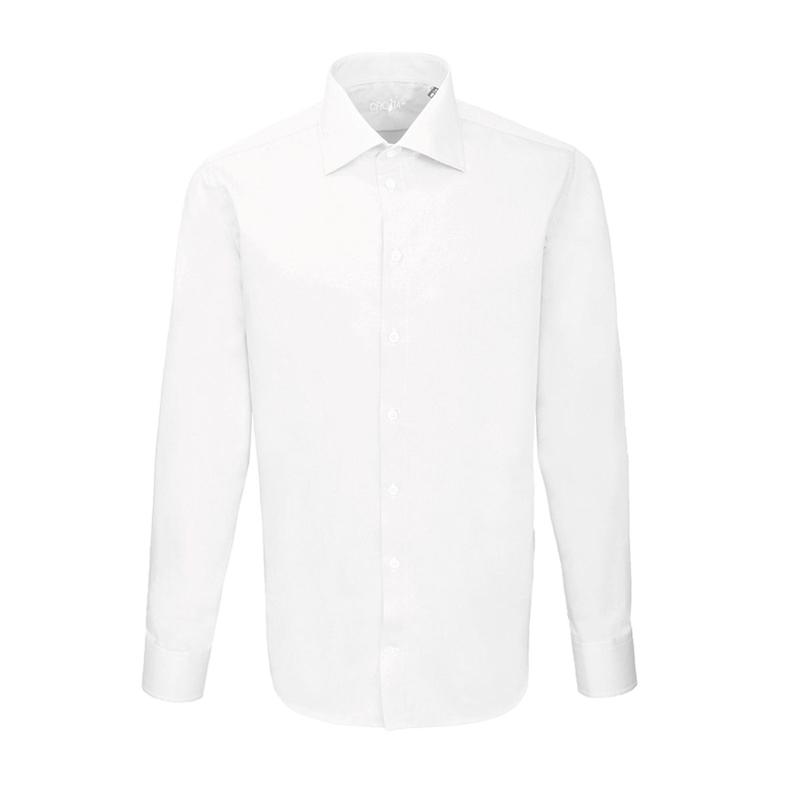 Dress shirt CROATA Brioni NC Classic Slim Solid White  Cotton 100%  Long sleeve