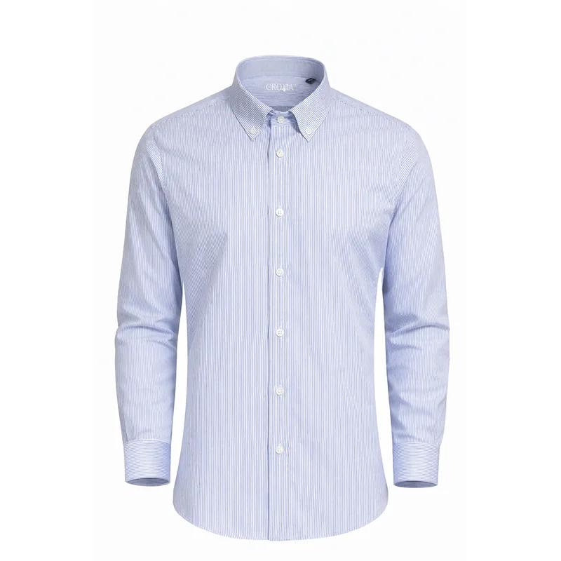 Dress shirt CROATA Brioni NC Classic Slim Lines Blue  Cotton 100%  Long sleeve