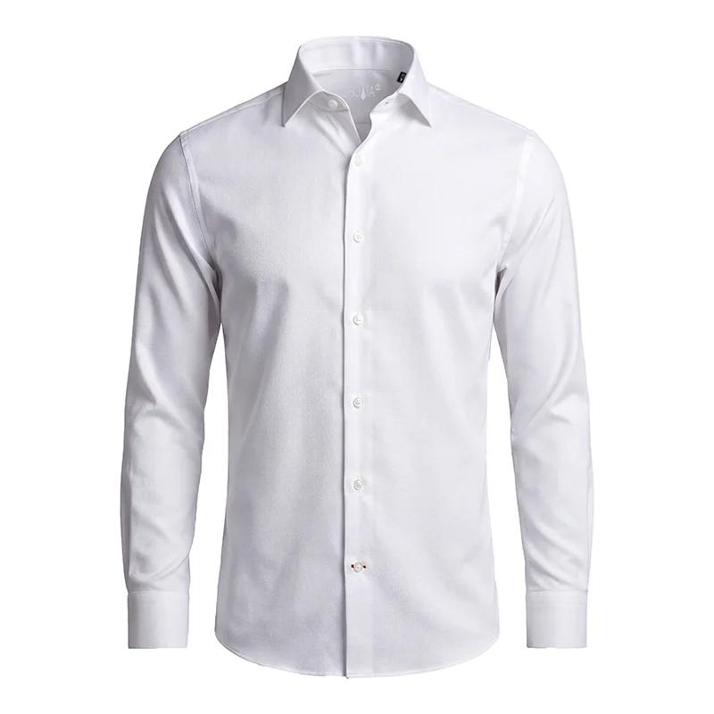 Dress shirt CROATA Brioni NC Classic  Solid textured White  Cotton 100%  Long sleeve