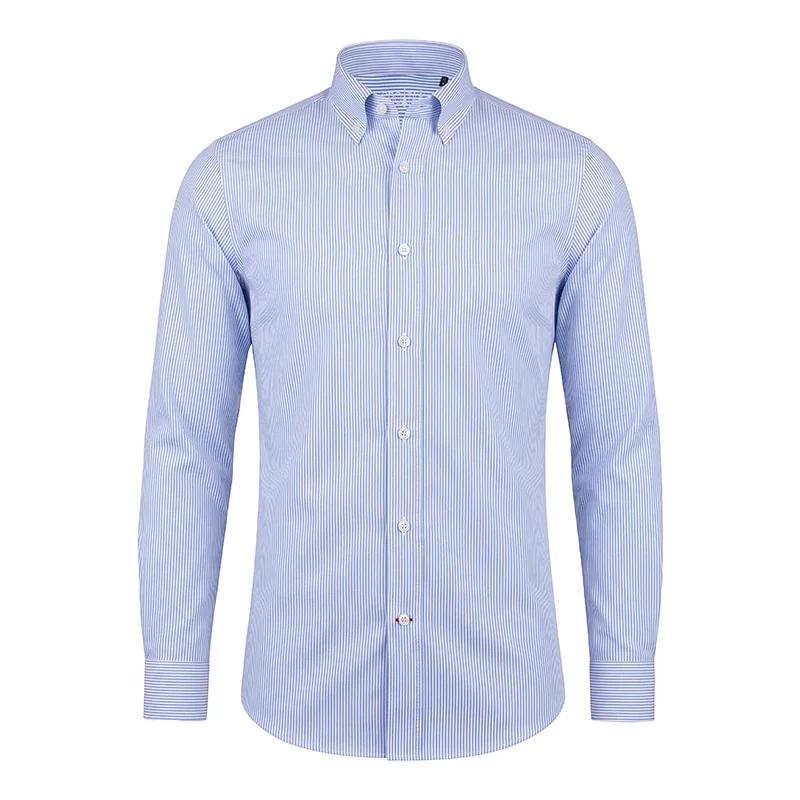 Dress shirt CROATA Brioni NC Classic  Lines Light blue  Cotton 100%  Long sleeve