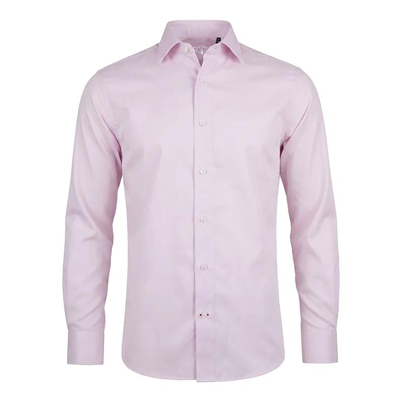 Dress shirt CROATA Brioni NC Classic  Solid textured Pink  Cotton 100%  Long sleeve