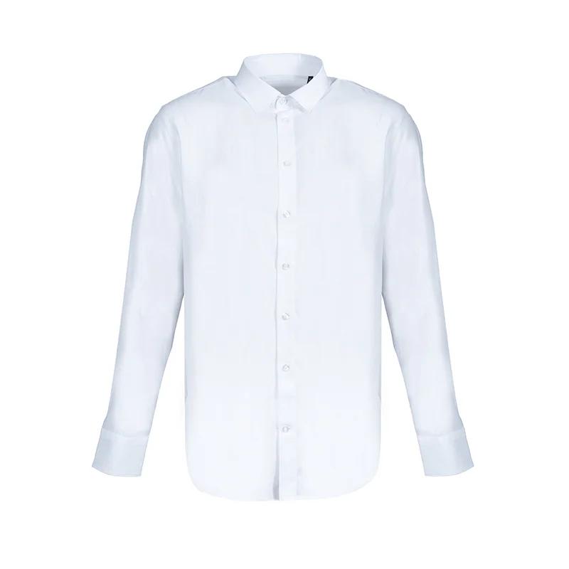 Dress shirt CROATA  Brijuni linen  Classic Slim Solid White  Linen 55%, Cotton 45%  Long sleeve