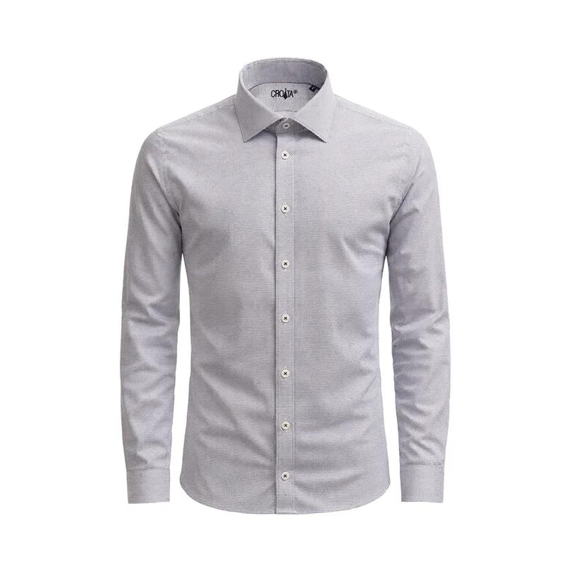 Dress shirt CROATA Dubrovnik Classic Tailored Geometrical White  Cotton 100%  Long sleeve