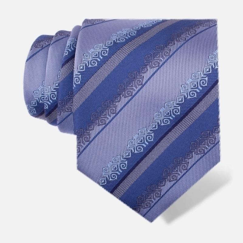 Cravat CROATA Brijuni Thematic Folk embroidery Blue Silk 100%