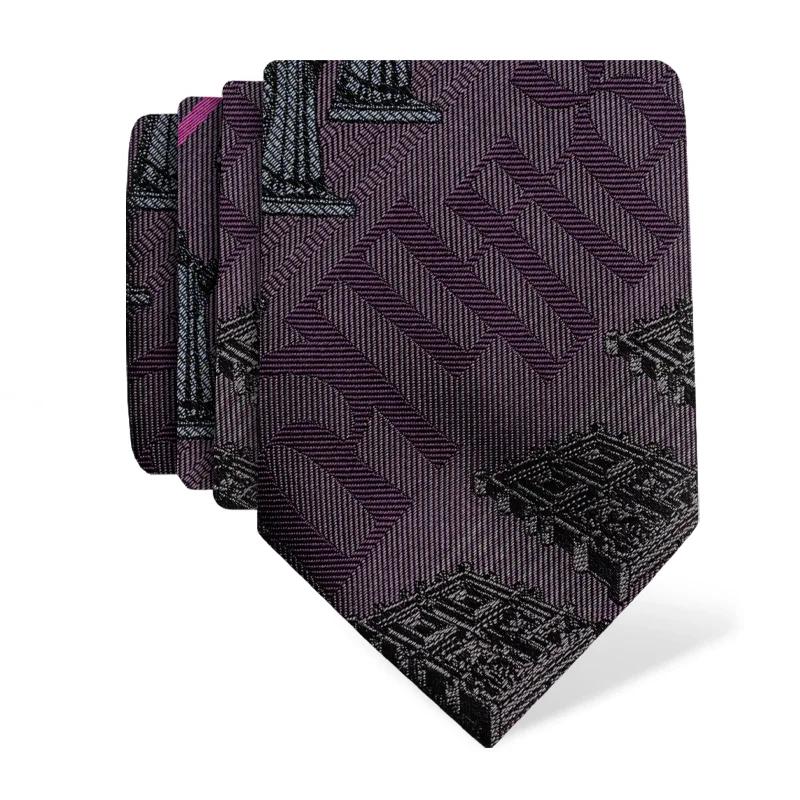 Cravat CROATA Thematic Split Purple Silk 100%
