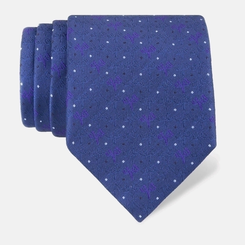 Cravat CROATA Thematic  Glagolitic alphabet Blue  Silk 100%  