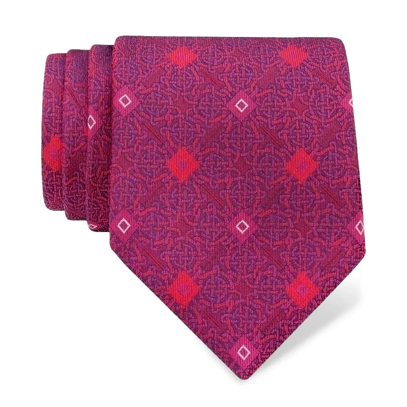 Cravat CROATA Thematic  Braiding Wine red  Silk 100%  