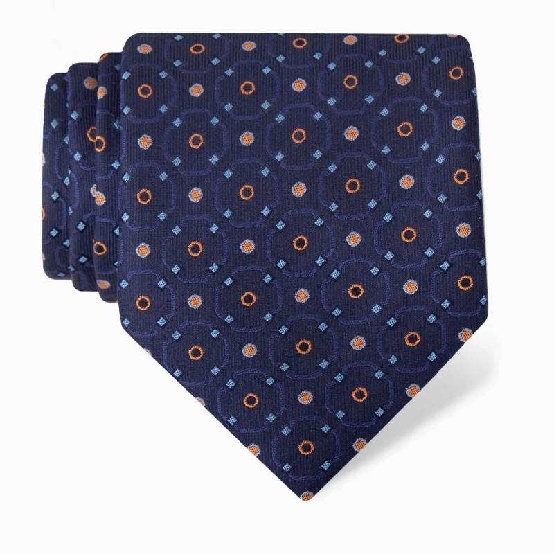 Cravat CROATA Clasicum Thematic  Zagreb cathedral Dark blue  Silk 100%  